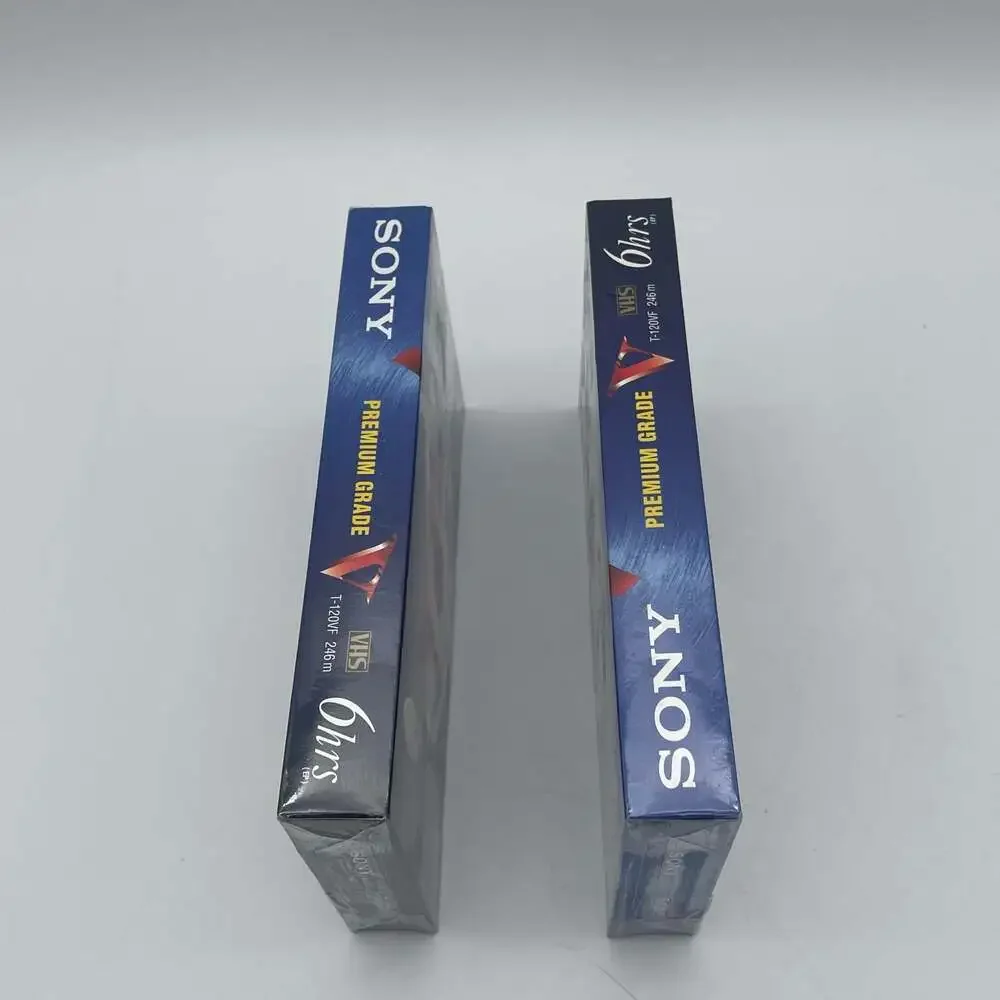 2‎ Pack Sony T-120 VHS Blank Video Cassette Tapes Premium Grade 6hrs New Sealed